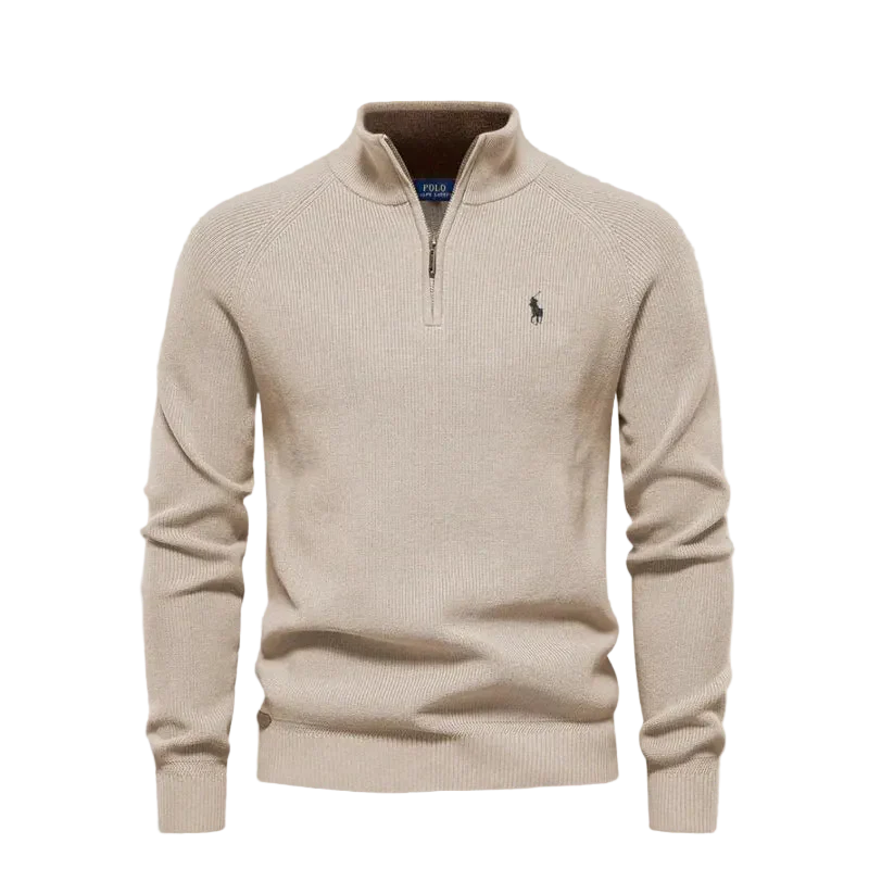 Suéter Polo Premium Meio Ziper