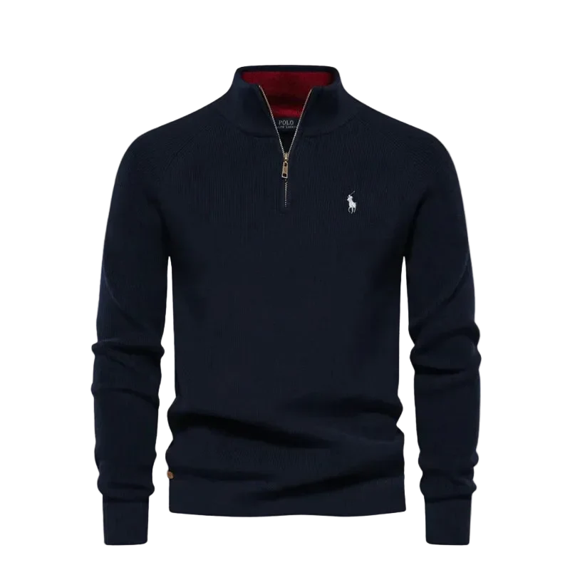 Suéter Polo Premium Meio Ziper