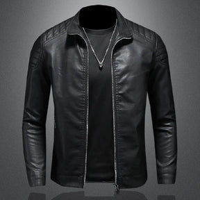 Jaqueta Masculina em Couro Genuíno - Black Shield