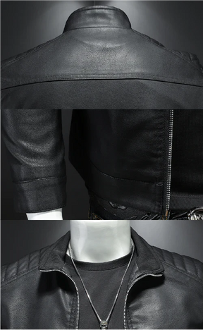 Jaqueta Masculina em Couro Genuíno - Black Shield