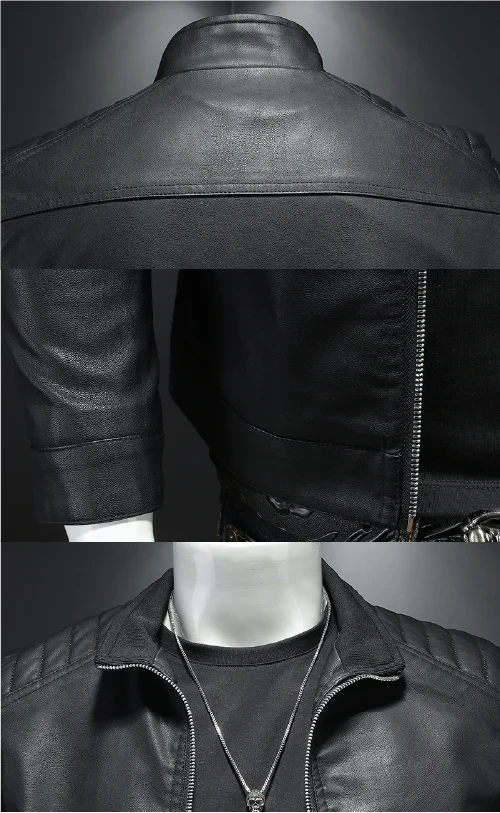 Jaqueta Masculina em Couro Genuíno - Black Shield