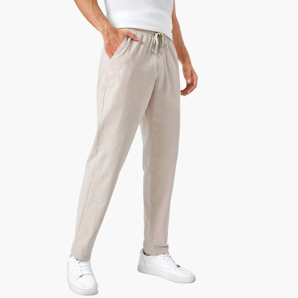 Calça Masculina de Linho Slim Fit Milford bege