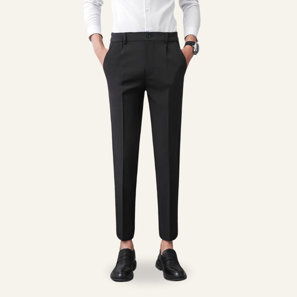 Calca Masculina Slim Old Money Anti Amassado Darvon Preta