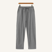 Calca Masculina de Linho Old Money Milford cinza  