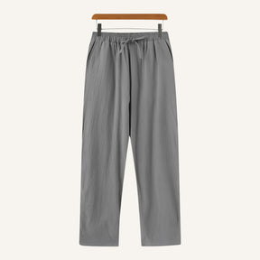 Calca Masculina de Linho Old Money Milford cinza  