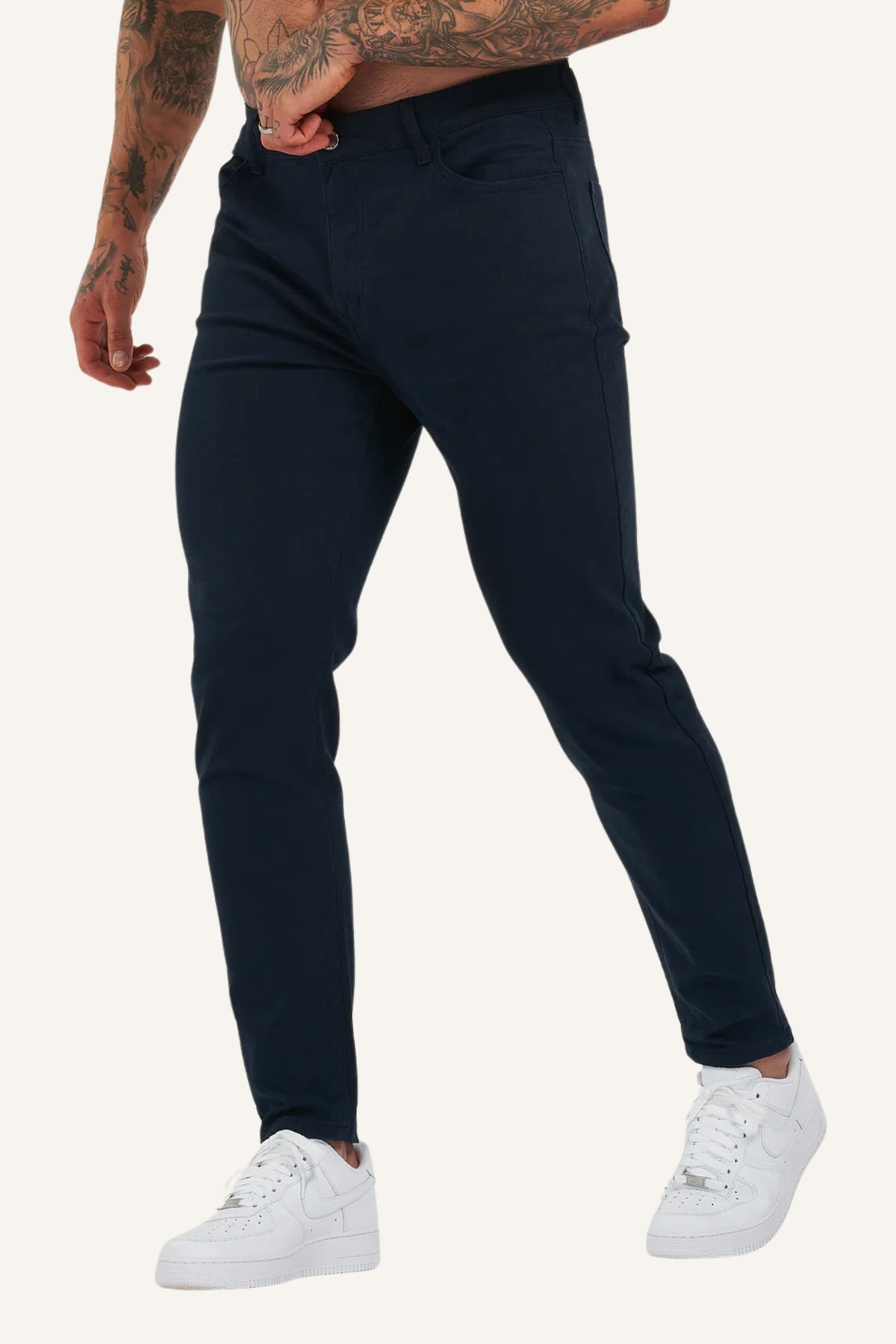 Calça de Sarja Masculina Slim Fit azul marinho Heritage