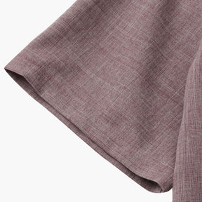 Camisa Casual Masculina Gola Padre Beaumont com bolso frontal roxo