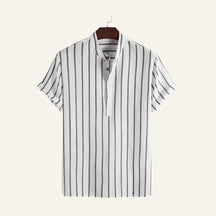 Camisa Masculina Listrada Old Money Carvell Branca