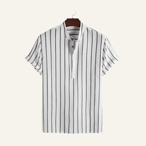 Camisa Masculina Listrada Old Money Carvell Branca