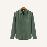 Camisa Masculina de Linho 100% Manga Longa Milford verde