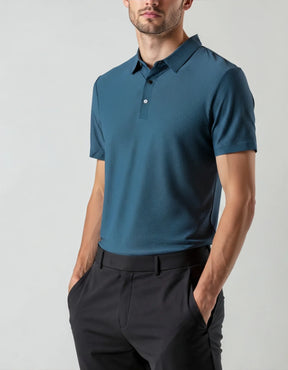 Camisa Polo Masculina Arrevier Tecnologia Anti Amassado azul 