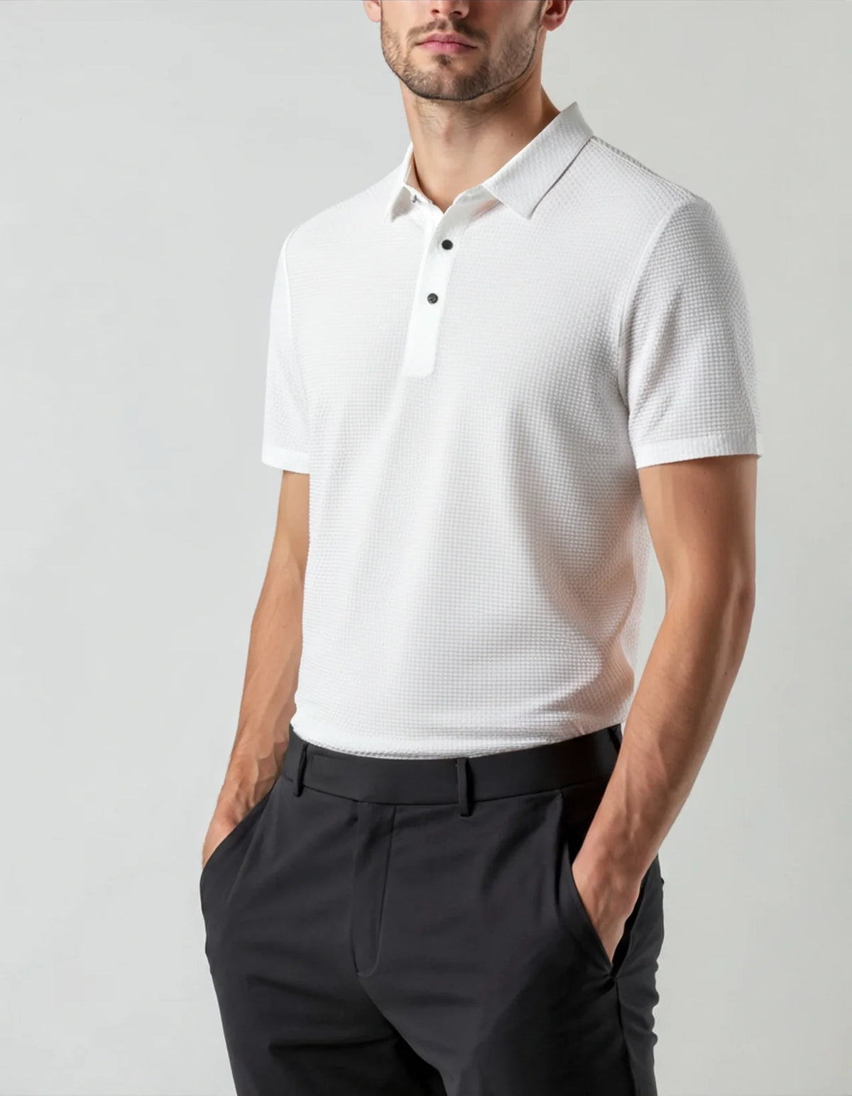 Camisa Polo Masculina Arrevier Tecnologia Anti Amassado branco