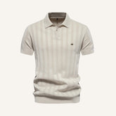 Camisa Polo Masculina Listrada Romero bege