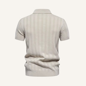 Camisa Polo Masculina Listrada Romero bege