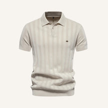 Camisa Polo Masculina Listrada Romero bege