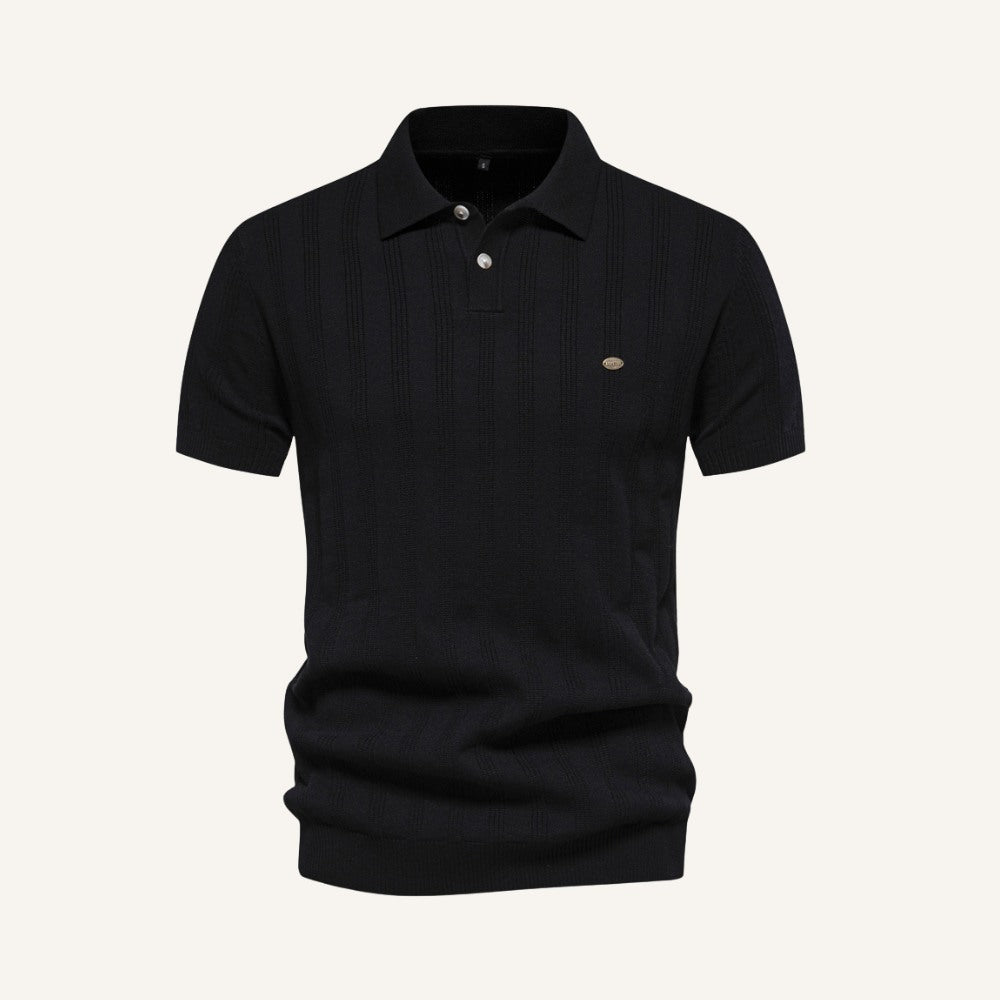 Camisa Polo Masculina Listrada Romero preto