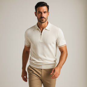 Camisa Polo Masculina Meio Ziper Vissori branco