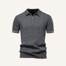 Camisa Polo Masculina Meio Ziper Vissori cinza