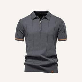 Camisa Polo Masculina Meio Ziper Vissori cinza