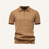 Camisa Polo Masculina Meio Ziper Vissori marrom claro