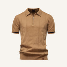 Camisa Polo Masculina Meio Ziper Vissori marrom claro