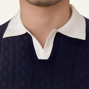 Camisa Polo Masculina Old Money La Martine Azul Marinho