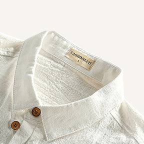Camisa Polo Masculina de Linho Salerno Branca