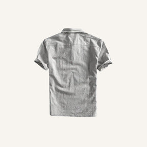 Camisa Polo Masculina de Linho Salerno Cinza Claro 2