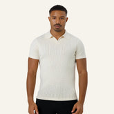 Camisa Polo Masculina de Malha Old Money Saville Branca