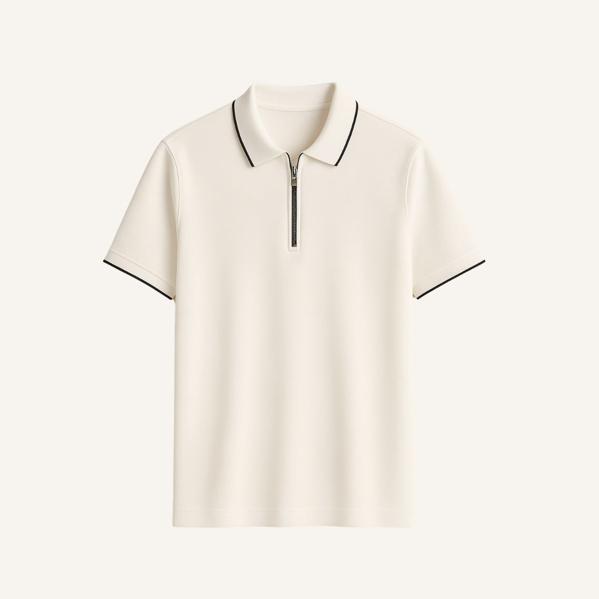 Camisa Polo com Zíper Old Money Manttan branca
