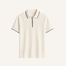 Camisa Polo com Zíper Old Money Manttan branca