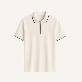 Camisa Polo com Zíper Old Money Manttan branca