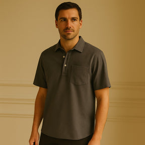 Camisa Polo de Linho Casablanca Cinza
