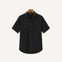 Camisa Polo de Linho Casablanca Preta