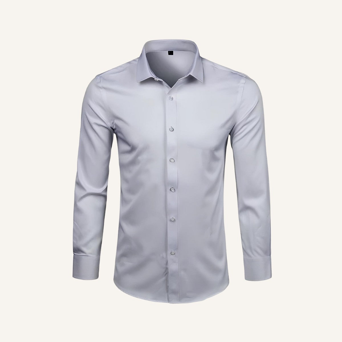Camisa Social Lisa Anti Amassado e Anti Odor cinza