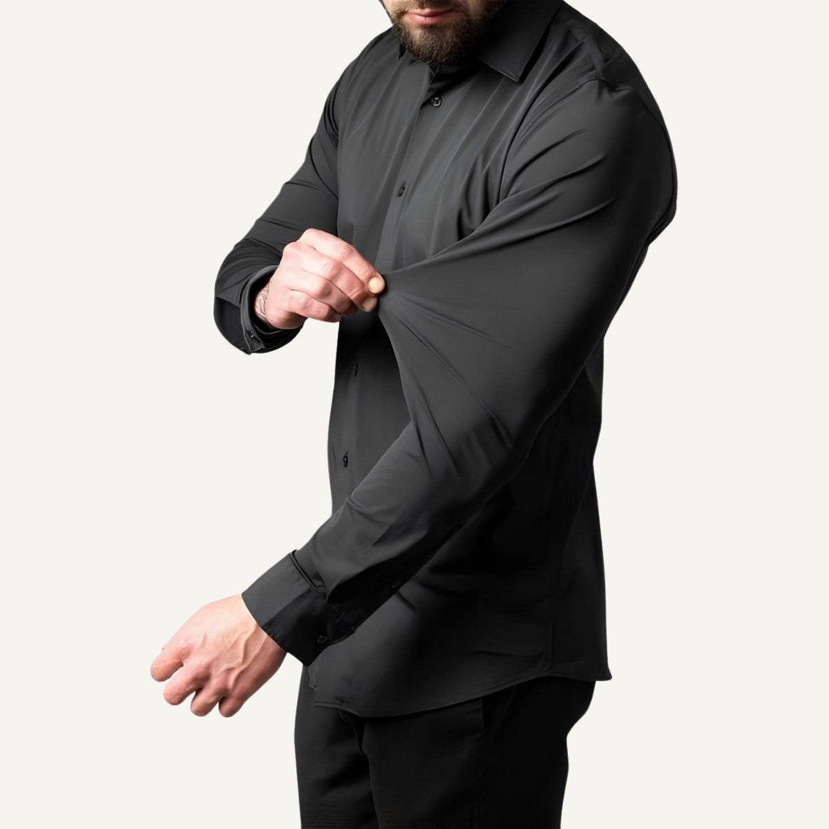 Camisa Social Lisa Anti Amassado e Anti Odor preta
