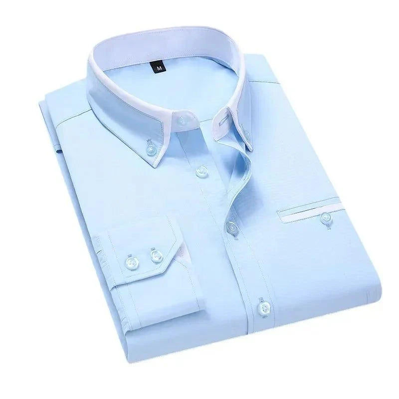 Camisa Social Masculina Navie azul claro