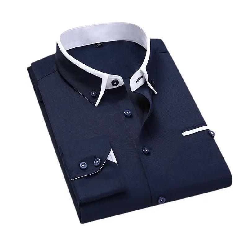 Camisa Social Masculina Navie azul marinho