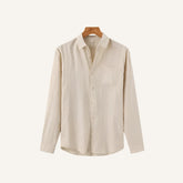 Camisa de Linho Masculina Manga Longa Milford bege