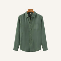 Camisa de Linho Masculina Manga Longa Milford verde