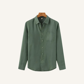 Camisa de Linho Masculina Manga Longa Milford verde