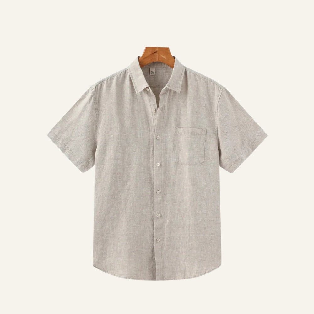 Camisa de Linho Masculina Old Money Milford Bege