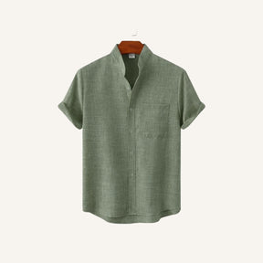 Camisa lisa de linho Beaumont com bolso frontal