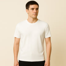 Camiseta Masculina Old Money Básica Texturizada Belmont Branca