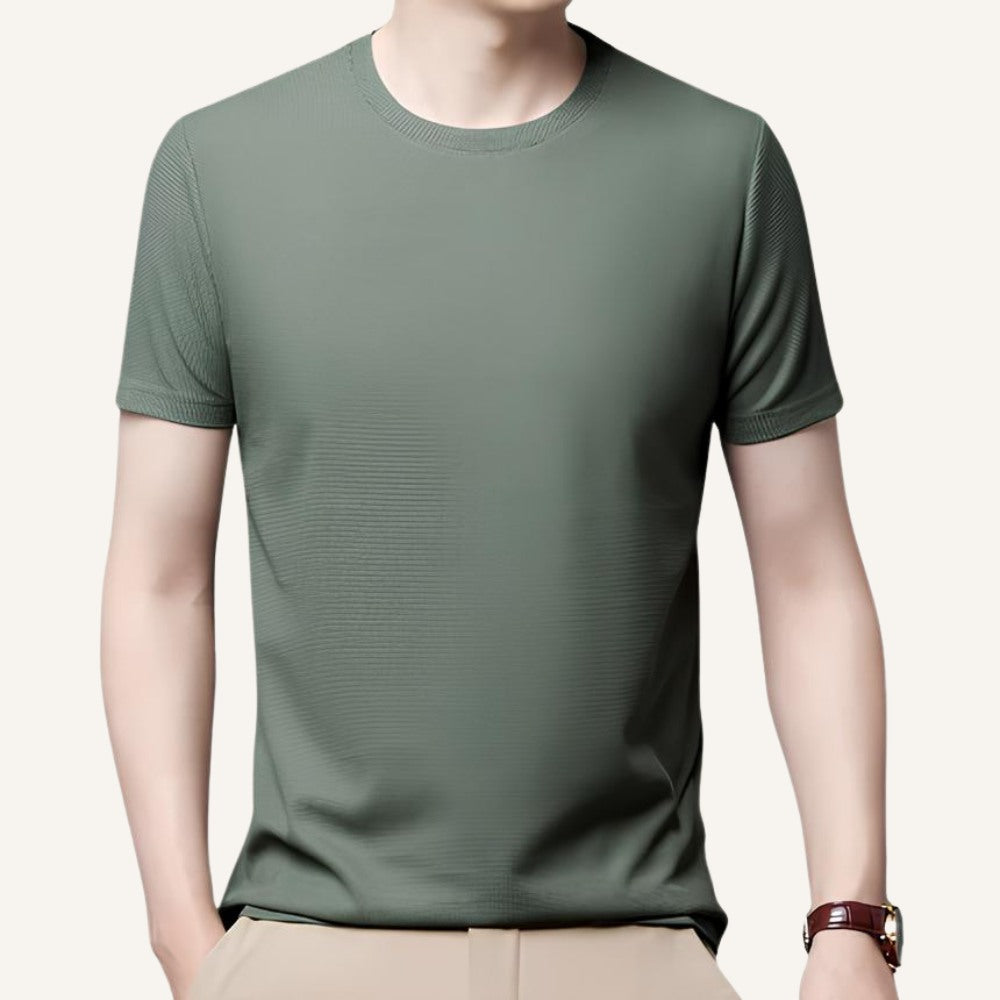 Camiseta Masculina Old Money Básica Texturizada Belmont Verde 2