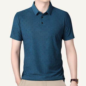 Camiseta Polo Quadriculada de Algodao Romeo azul