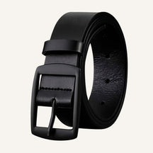 Cinto de Couro Old Money Civano Preto Fivela Preta