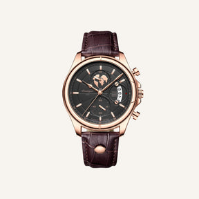 Relógio de Couro Masculino Rivage - Pulseira Marrom