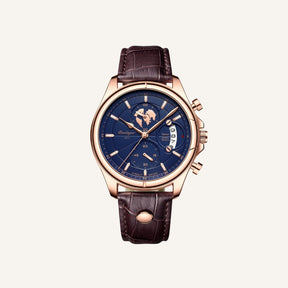 Relógio de Couro Masculino Rivage - Pulseira Marrom