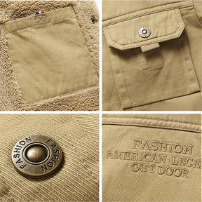Detalhes Jaqueta Masculina de Inverno Forrada Maccini caqui